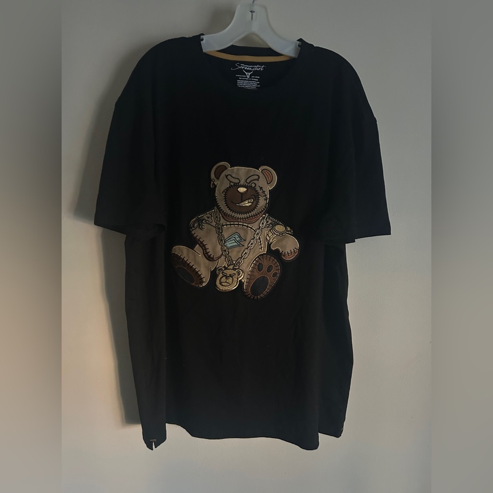 Screenshot Men’s T-Shirt 3XL Hip Hop Bling 3D Bear Gold Chain Urban Streetwear